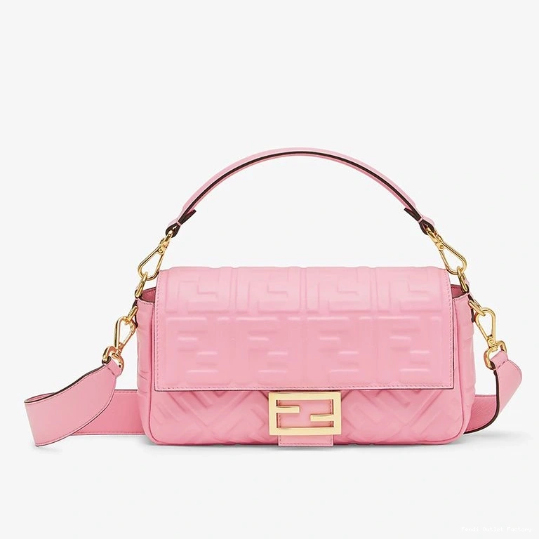 HOT Bag Baguette In FF Motif Pink Medium Leather Fendi Nappa 0710